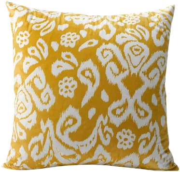 Cojines estampados · Ikat amarillo